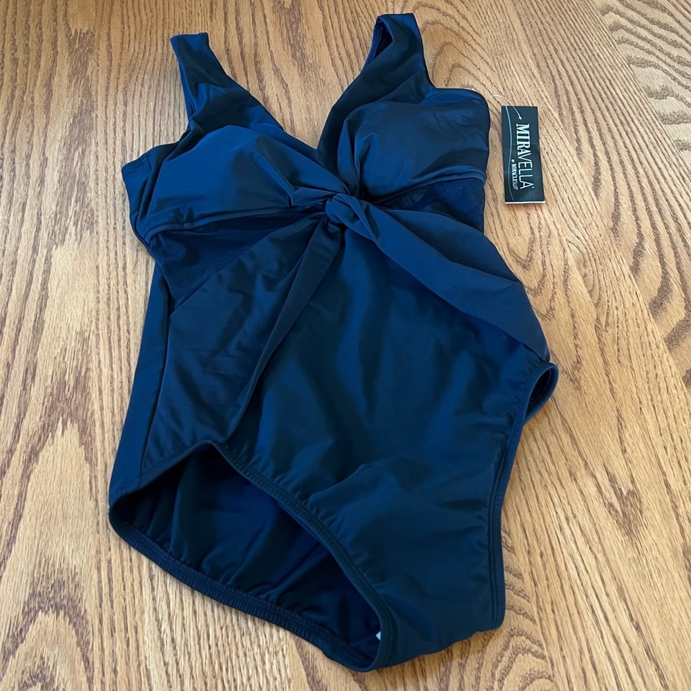 NWT Marcella by Miraclesuit One Piece Swimsuit Size 8 in Solid Black